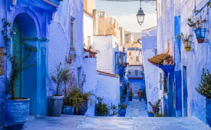 Calle azul de la medina de Chefchaouen