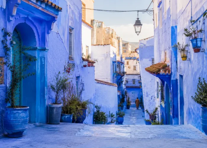 Calle azul de la medina de Chefchaouen